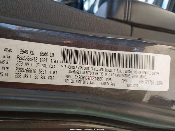 2015 DODGE DURANGO SXT — I9