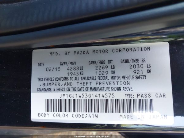 2016 MAZDA MAZDA6 I GRAND TOURING — I9