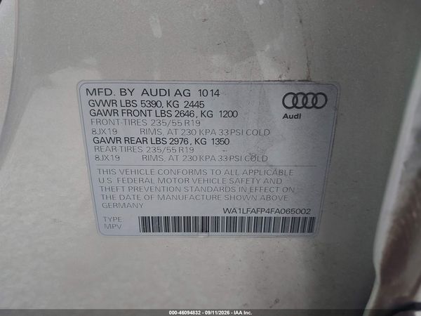 2015 AUDI Q5 2.0T PREMIUM — I9