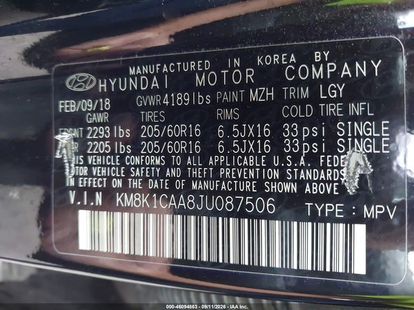 2018 HYUNDAI KONA SE