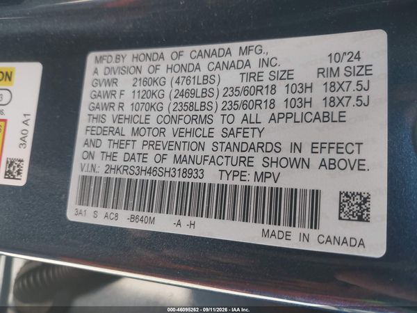 2025 HONDA CR-V EX 2WD — I9