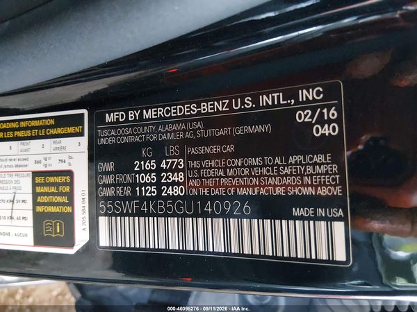 2016 MERCEDES-BENZ C 300 SPORT 4MATIC — I9