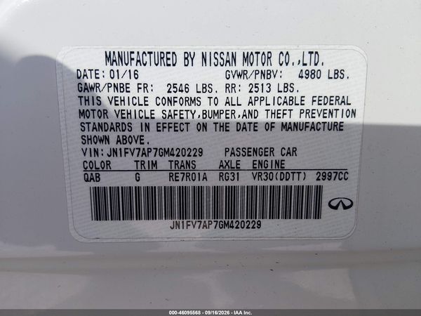 2016 INFINITI Q50 3.0T RED SPORT 400 — I9