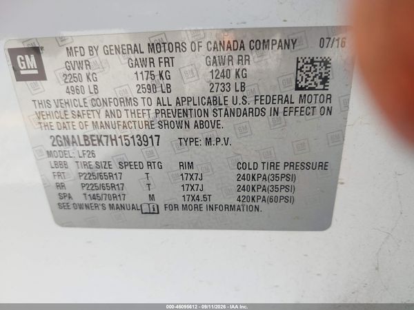 2017 CHEVROLET EQUINOX LS — I9