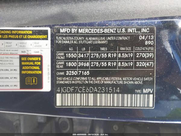 2013 MERCEDES-BENZ GL 450 4MATIC