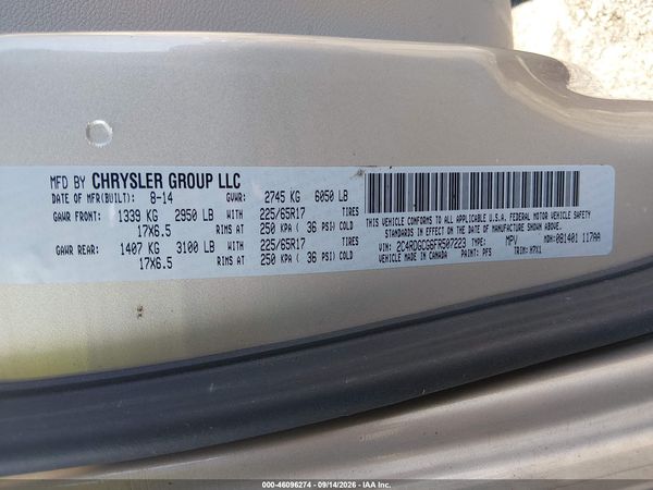 2015 DODGE GRAND CARAVAN SXT — I9