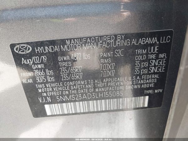 2020 HYUNDAI SANTA FE SE