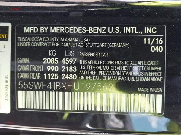 2017 MERCEDES-BENZ C 300 C300 — I9