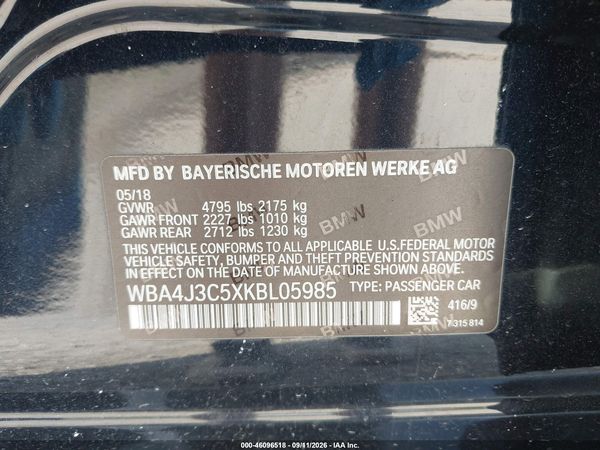 2019 BMW 430I GRAN COUPE XDRIVE — I9