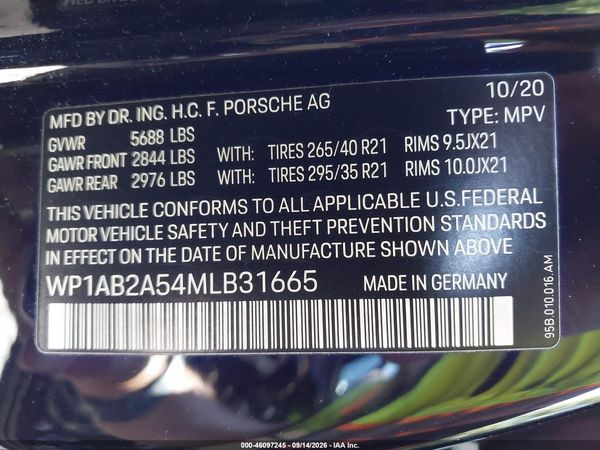 2021 PORSCHE MACAN S — I9