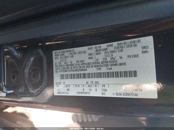 2018 FORD F-150 XLT — I9