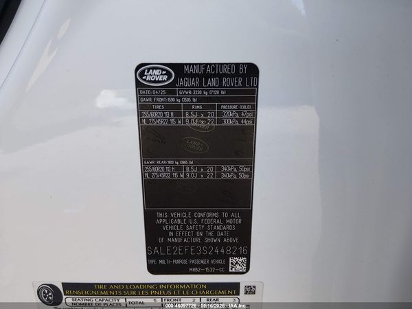 2025 LAND ROVER DEFENDER 110 P500 X-DYNAMIC SE — I9