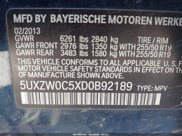 2013 BMW X5 XDRIVE35D — I9
