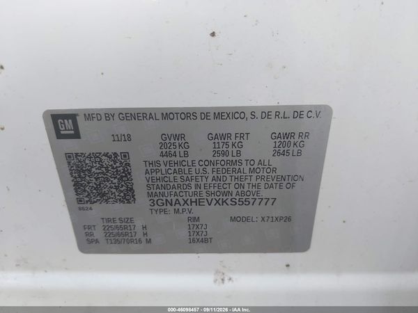 2019 CHEVROLET EQUINOX LS — I9