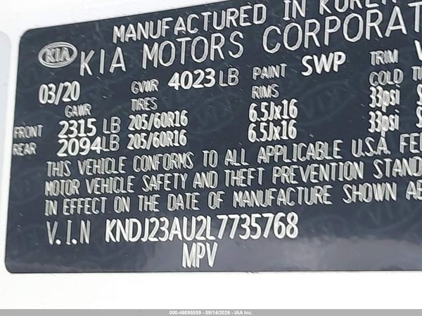 2020 KIA SOUL LX — I9