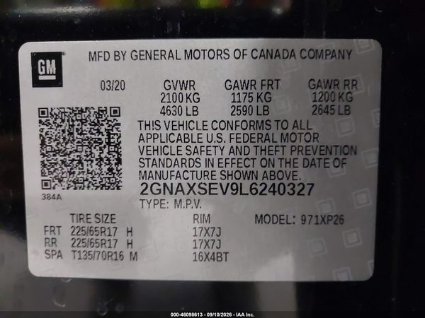 2020 CHEVROLET EQUINOX AWD LS — I9