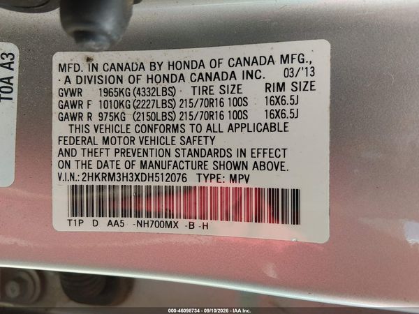 2013 HONDA CR-V LX