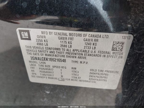 2014 CHEVROLET EQUINOX 2LT — I9