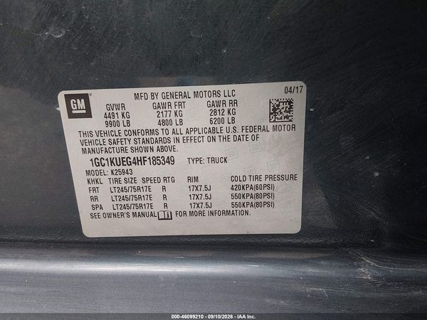 2017 CHEVROLET SILVERADO 2500HD WT — I9