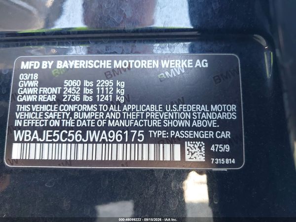 2018 BMW 540I — I9