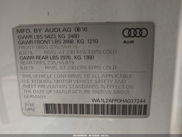 2017 AUDI Q5 2.0T PREMIUM — I9