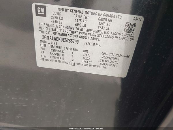 2014 CHEVROLET EQUINOX LS — I9