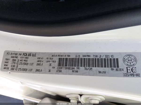 2019 RAM 1500 SPORT — I9