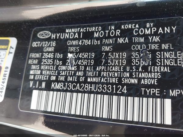 2017 HYUNDAI TUCSON LIMITED