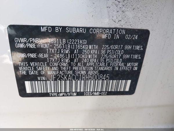2024 SUBARU FORESTER PREMIUM — I9
