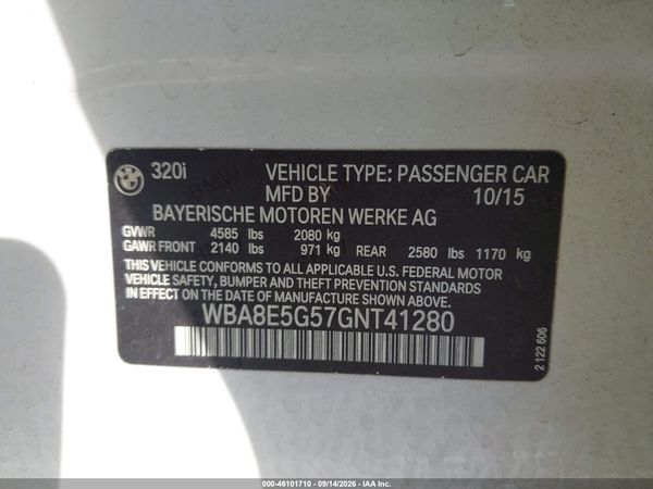 2016 BMW 320I XDRIVE — I9