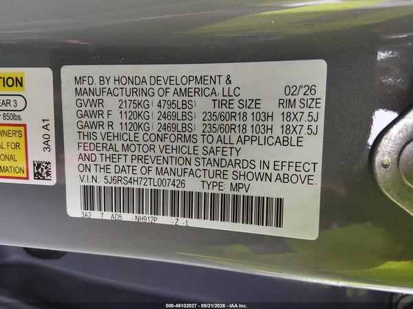 2026 HONDA CR-V EX-L AWD — I9