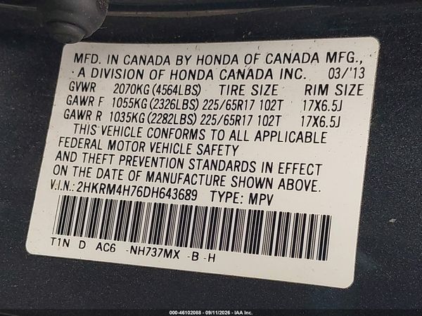 2013 HONDA CR-V EX-L