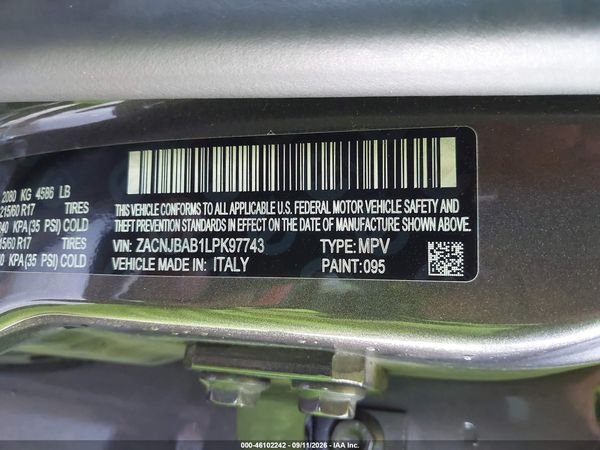 2020 JEEP RENEGADE SPORT 4X4 — I9