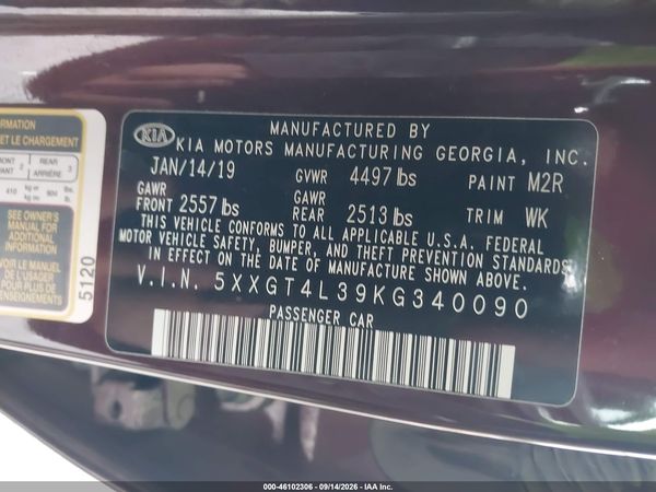 2019 KIA OPTIMA LX — I9