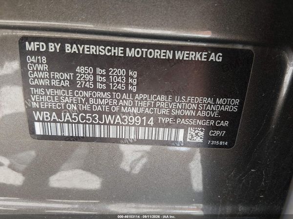 2018 BMW 530I — I9