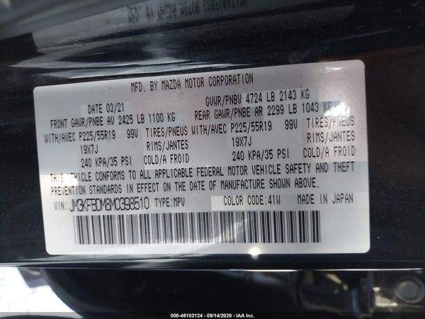 2021 MAZDA CX-5 GRAND TOURING — I9