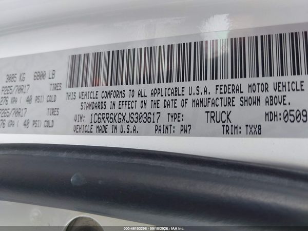 2018 RAM 1500 TRADESMAN  4X2 5'7 BOX — I9