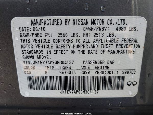 2016 INFINITI Q50 3.0T PREMIUM — I9