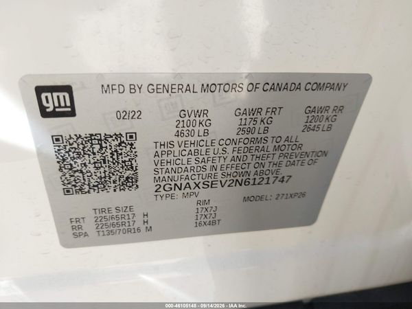 2022 CHEVROLET EQUINOX AWD LS — I9