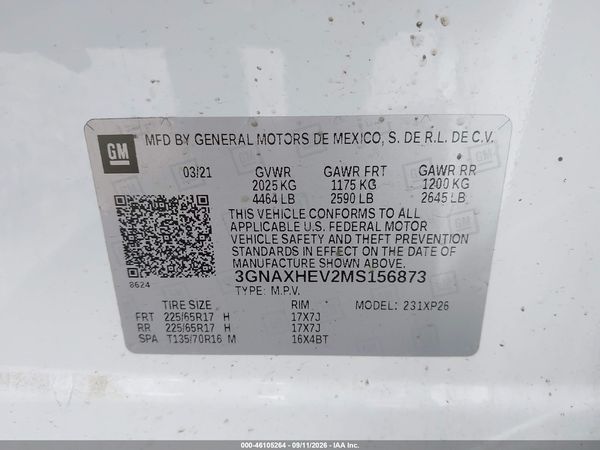 2021 CHEVROLET EQUINOX FWD LS — I9