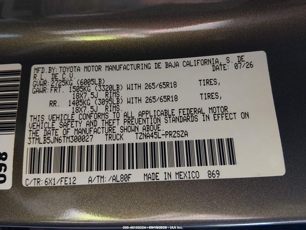 2026 TOYOTA TACOMA TRD SPORT — I9