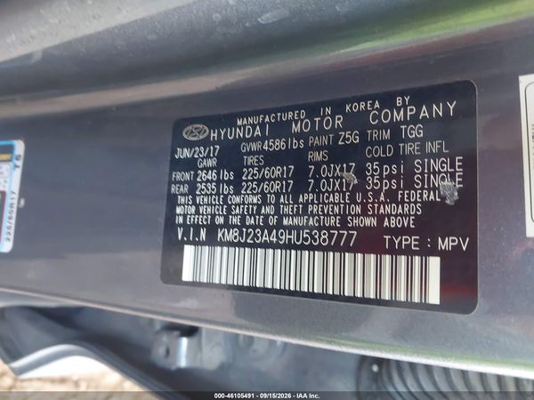 2017 HYUNDAI TUCSON SE — I9