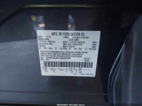 2020 FORD EDGE SEL — I9