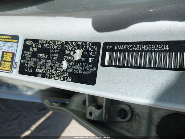 2017 KIA FORTE LX