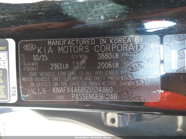 2016 KIA FORTE LX — I9