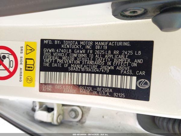 2019 LEXUS ES 350 — I9