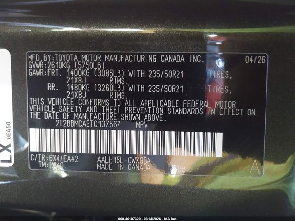 2026 LEXUS RX 350H PREMIUM — I9
