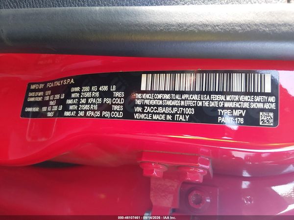 2018 JEEP RENEGADE SPORT 4X4 — I9