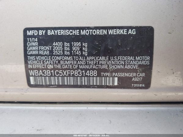 2015 BMW 320I — I9