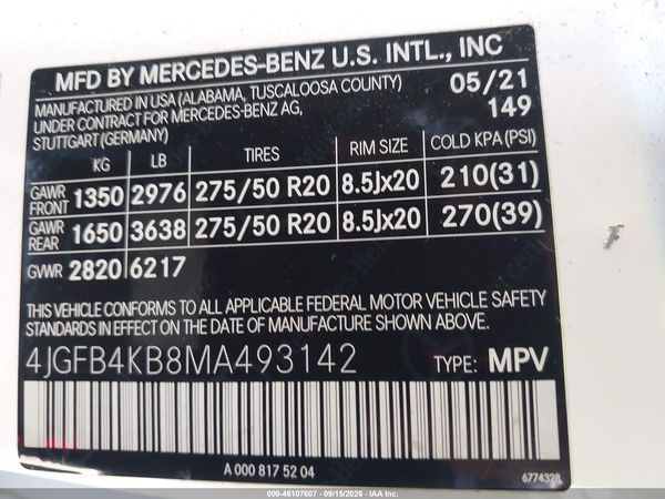 2021 MERCEDES-BENZ GLE 350 4MATIC — I9